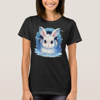 Niedliche Schneeflocken Rabbit in Snow Kostüme für T-Shirt