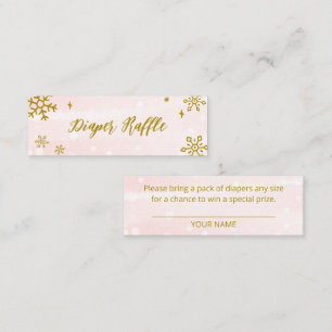 Niedliche Schneeflocken Winterdusche Windeln Winde Mini Visitenkarte