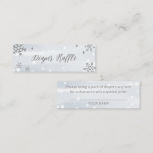 Niedliche Schneeflocken Winterdusche Windeln Winde Mini Visitenkarte