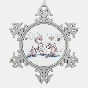 Niedliche Schneeflocken Zinn-Ornament