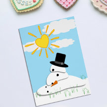 Niedliche Schneemann-Valentinenkarte "Du wirklich 