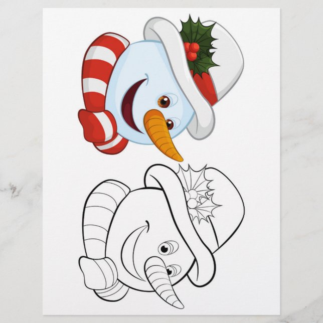 Niedliche Schneemanneinfärbungsseite Flyer (Vorne)