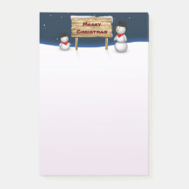 Niedliche Schneemänner wünschen frohe Weihnachten Post-it Klebezettel