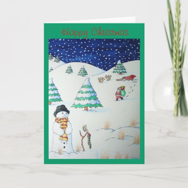 niedliche Schneeszene für Weihnachten (Vorderseite)
