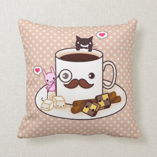 Niedliche SchnurrbartKaffeetasse mit kawaii Tieren Kissen