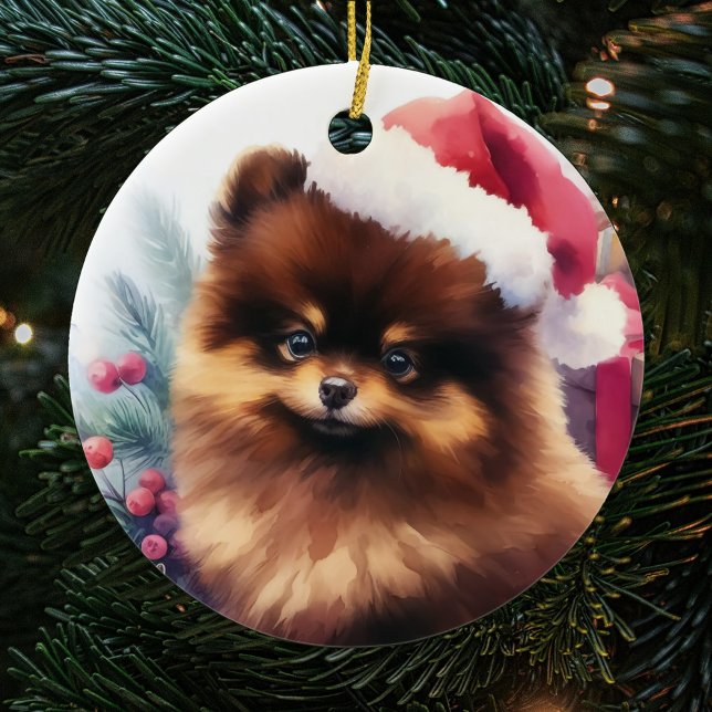 Niedliche Schokolade Braun Spitz Weihnachten Keramik Ornament (Von Creator hochgeladen)