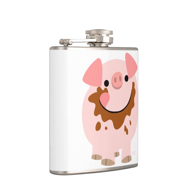 Niedliche Schokolade Cartoon Schweineherde Flachmann (Rechts)