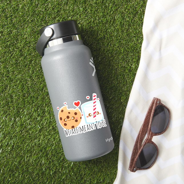 Niedliche Schokolade Chip Cookie und Milchglas Aufkleber (HydroFlask Insitu)