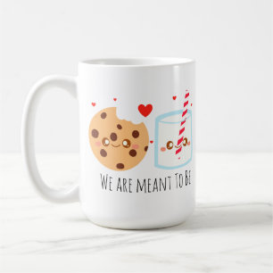 Niedliche Schokolade Chip Cookie und Milchglas Kaffeetasse