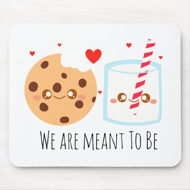 Niedliche Schokolade Chip Cookie und Milchglas Mousepad (Vorne)