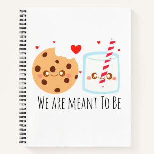 Niedliche Schokolade Chip Cookie und Milchglas Notizbuch