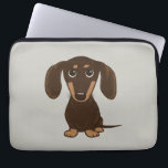 Niedliche Schokolade Dackel | Cartoon Dackel Hund Laptopschutzhülle<br><div class="desc">Dackel niedlicher Cartoon</div>