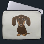 Niedliche Schokolade Dackel | Cartoon Dackel Hund Laptopschutzhülle<br><div class="desc">Dackel niedlicher Cartoon</div>