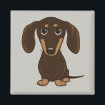 Niedliche Schokolade Dackel | Cartoon Dackel Hund Magnet<br><div class="desc">Niedliche Dackel</div>
