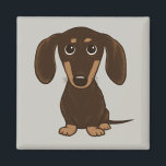 Niedliche Schokolade Dackel | Cartoon Dackel Hund Magnet<br><div class="desc">Niedliche Dackel</div>