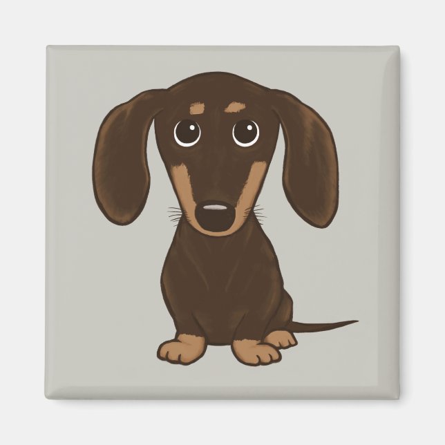 Niedliche Schokolade Dackel | Cartoon Dackel Hund Magnet (Vorne)