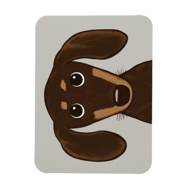 Niedliche Schokolade Dackel | Cartoon Dackel Hund Magnet (Vertikal)
