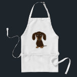 Niedliche Schokolade Dackel | Cartoon Dackel Hund Schürze<br><div class="desc">Niedliche Dackel Cartoon Dog</div>