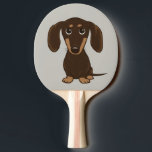 Niedliche Schokolade Dackel | Cartoon Dackel Hund Tischtennis Schläger<br><div class="desc">Dackel Lover Ping Pong Paddle</div>