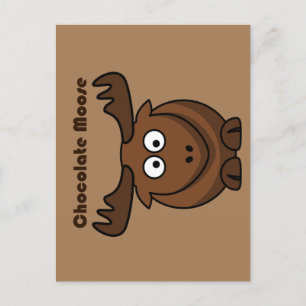 Niedliche Schokolade Elch, Funny Dessert Pub Carto Postkarte