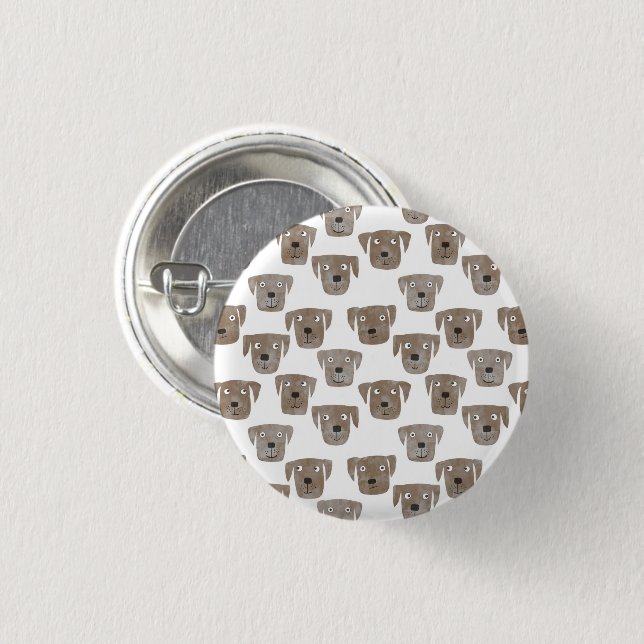 Niedliche Schokolade Labrador Retriever Dog Button (Vorne & Hinten)