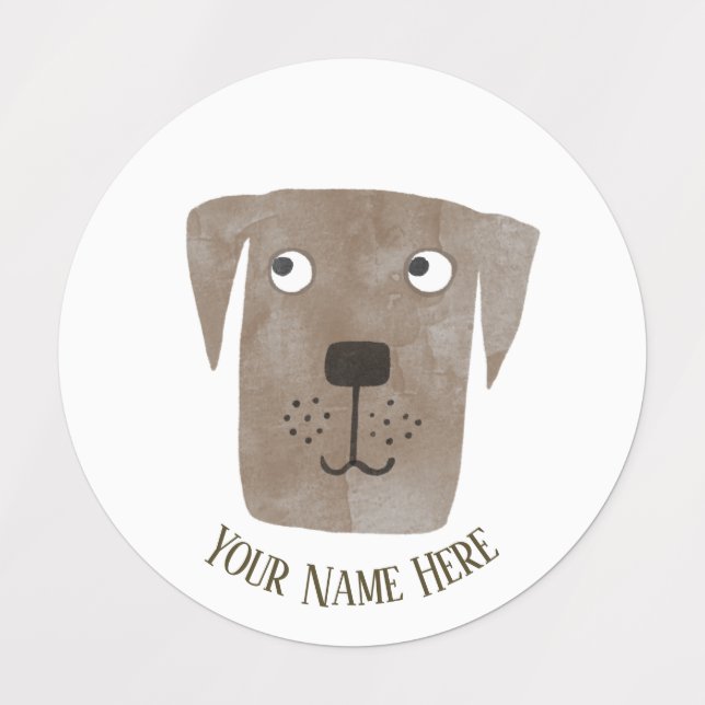 Niedliche Schokolade Labrador Retriever Dog Indivi Etiketten (Design 1)