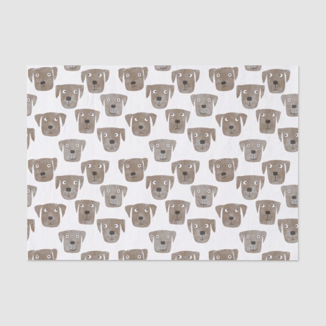 Niedliche Schokolade Labrador Retriever Dog Muster Seidenpapier (Vorderseite)