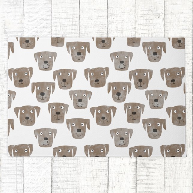 Niedliche Schokolade Labrador Retriever Dog Waterc Fußmatte (Chocolate Labrador Retriever dog pattern doorma)