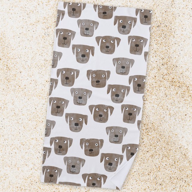 Niedliche Schokolade Labrador Retriever Dog Waterc Strandtuch (Cute chocolate labrador retriever dog beach towel)