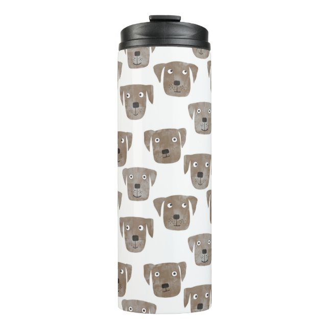 Niedliche Schokolade Labrador Retriever Dog Waterc Thermosbecher (Vorderseite)