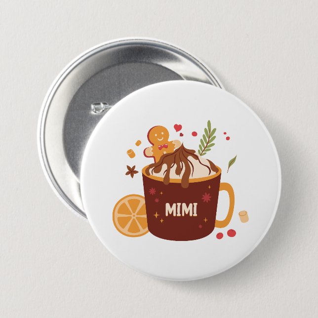 Niedliche Schokolade mit Lebkuchen Button (Vorne & Hinten)