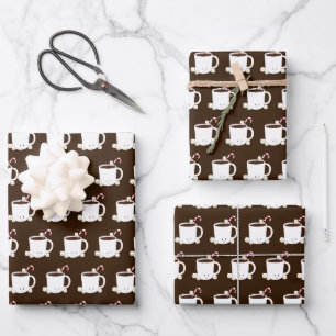 Niedliche Schokolade Name Braun Weihnachten Geschenkpapier Set
