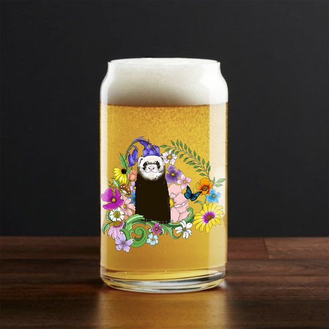 Niedliche Schokolade Sable Ferret Blumengrün Dosenglas (Von Creator hochgeladen)