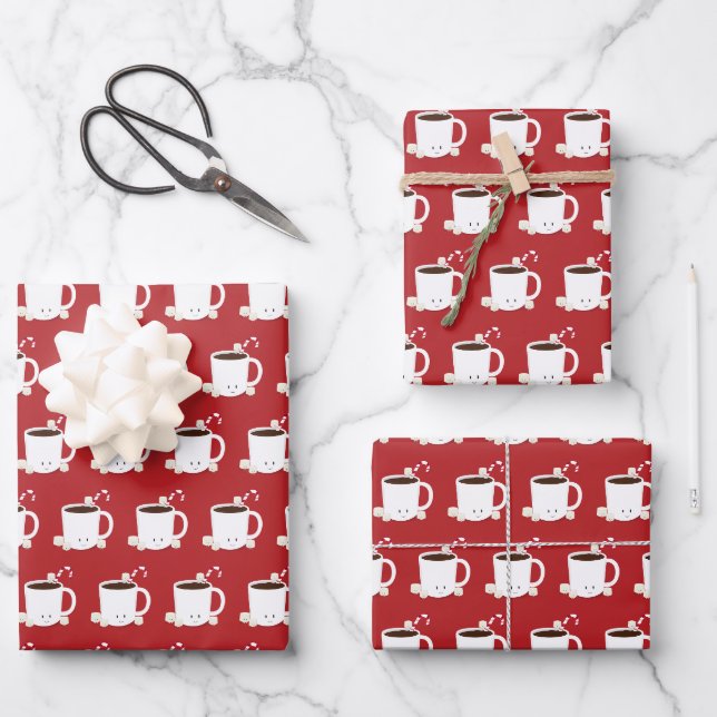 Niedliche Schokolade Weihnachten Geschenkpapier Set (Vorderseite)
