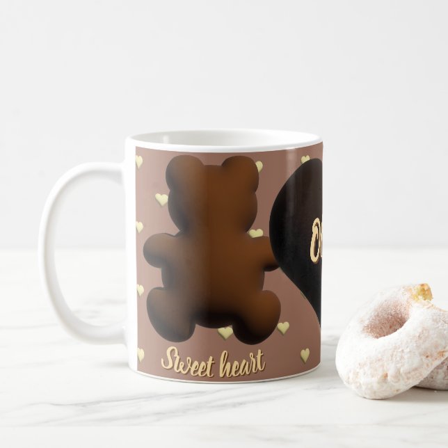 Niedliche SchokoladenbärenbärenTasse Kaffeetasse (Mit Donut)
