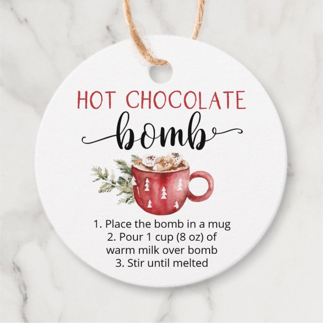 Niedliche Schokoladenbombe Geschenkanhänger (Vorderseite)