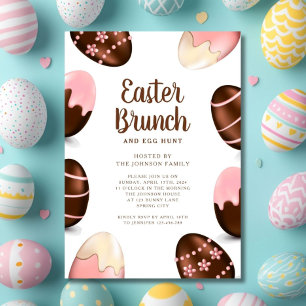 Niedliche Schokoladeneier Osterbrunch Einladung