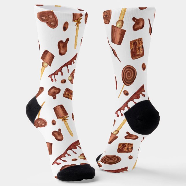 niedliche Schokoladenliebhaber Socken (Gewinkelt)