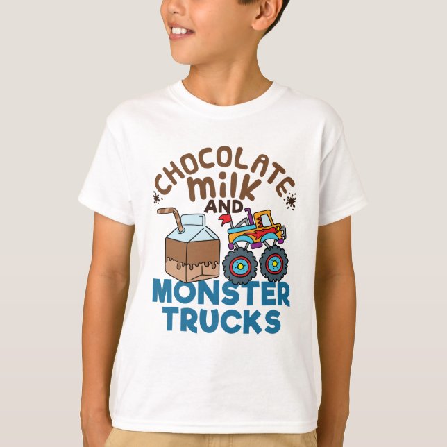 Niedliche Schokoladenmilch und Monster T-Shirt (Vorderseite)