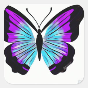 Niedliche schöne, farbenfrohe Hübsche Butterfly Quadratischer Aufkleber