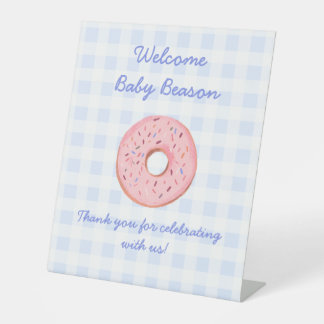 Niedliche schöne Gingham Donut Baby Sprinkle Dekor Sockelschild