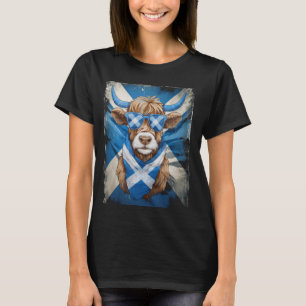 Niedliche schottische Highland-Cow-Schottland-Flag T-Shirt