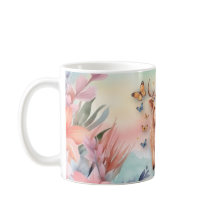 Niedliche schottische Highland Cow & Wild Blume Wa