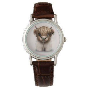 Niedliche schottische Kuh Armbanduhr
