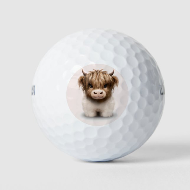 Niedliche schottische Kuh Golfball (Vorderseite)