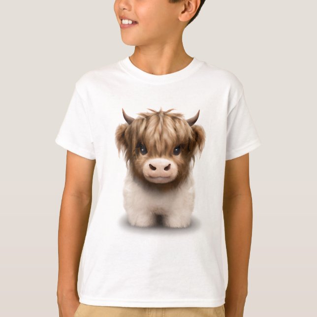 Niedliche schottische Kuh T-Shirt (Vorderseite)