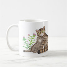 Niedliche schottische Wildkatze und Kätzchen-Tasse