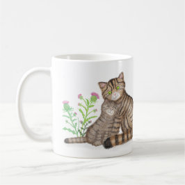 Niedliche schottische Wildkatze und Kätzchen-Tasse Kaffeetasse