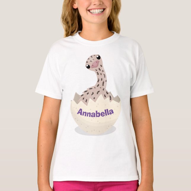 Niedliche Schraffur für Vogel-Strauß-Cartoon T-Shirt (Vorderseite)