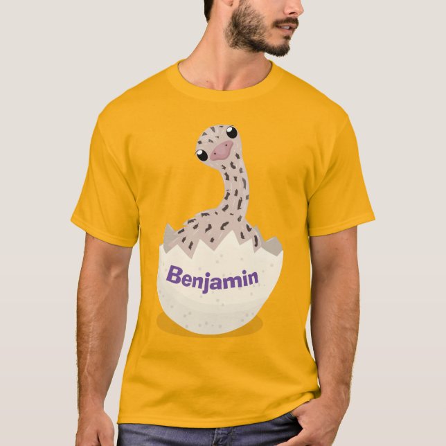 Niedliche Schraffur für Vogel-Strauß-Cartoon T-Shirt (Vorderseite)